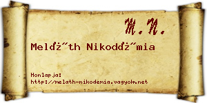 Meláth Nikodémia névjegykártya
